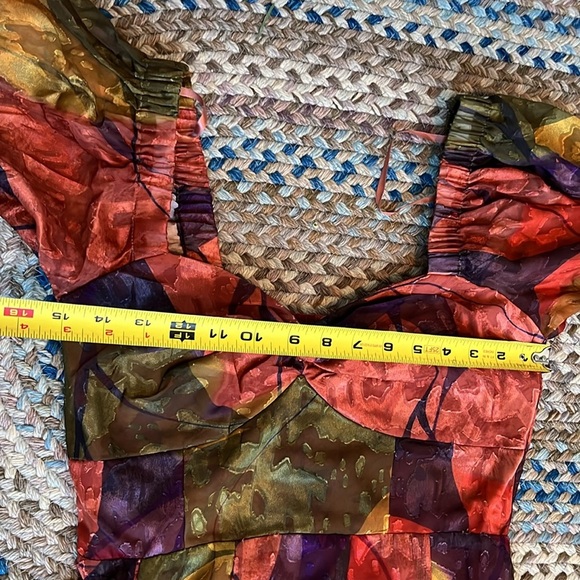 Hutch Printed Twist-Front Puff-Sleeve Ruffle-Hem Dress Size XS NWT - Picture 12 of 14